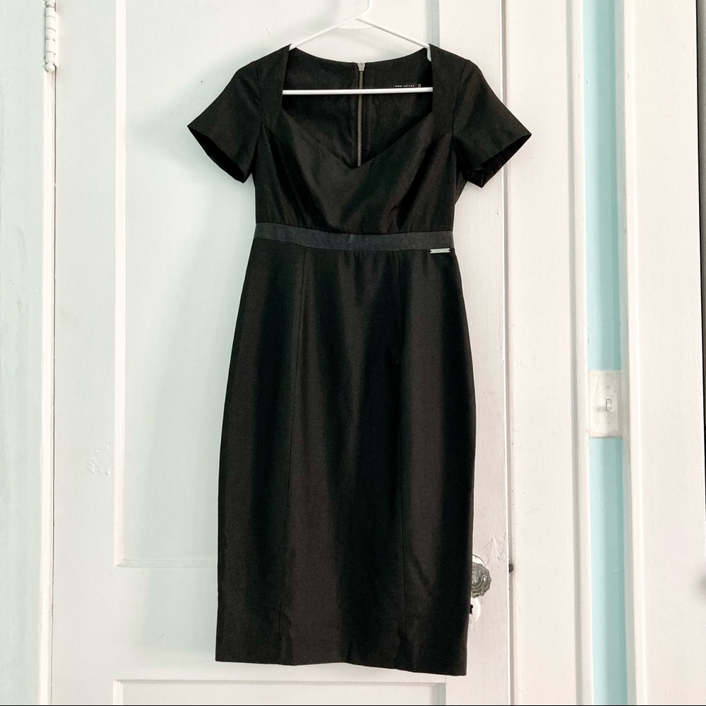 Jenni Button MIDI Fitted Cocktail Dress